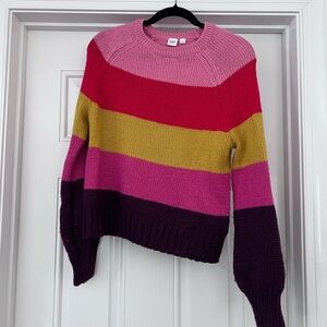 GAP Multicolor Striped Crew Neck Sweater
